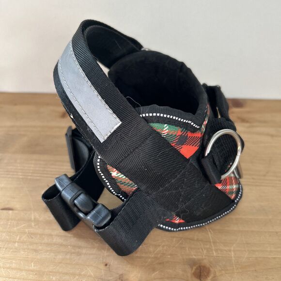 Pug Life Harness Red/Green Tartan Plaid Adjustable 3-Point Dog Harness Sz S - Picture 2 of 6